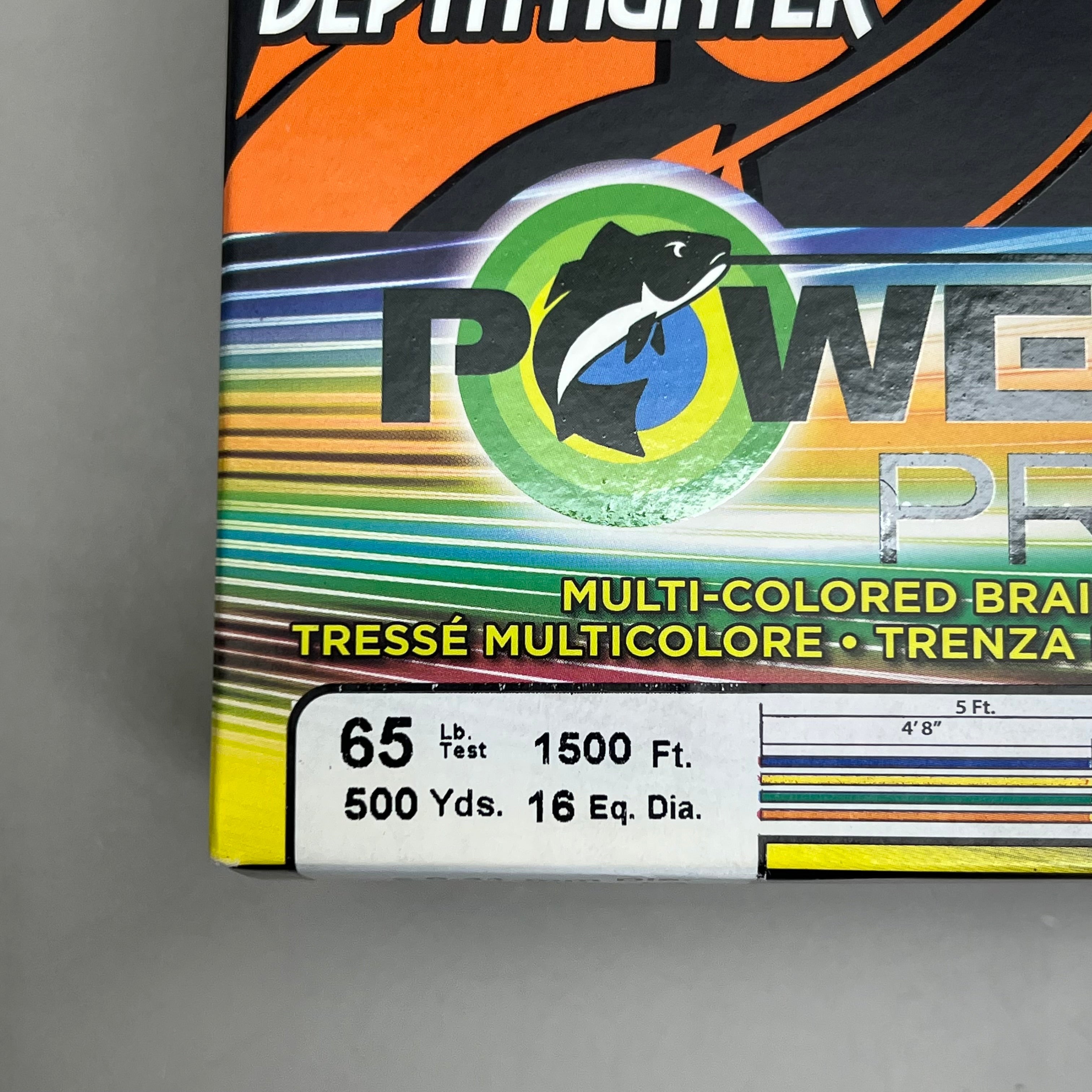 POWER PRO Microfilament Braided Fishing Line 65lbsx1500FT Multicolor 21100650500