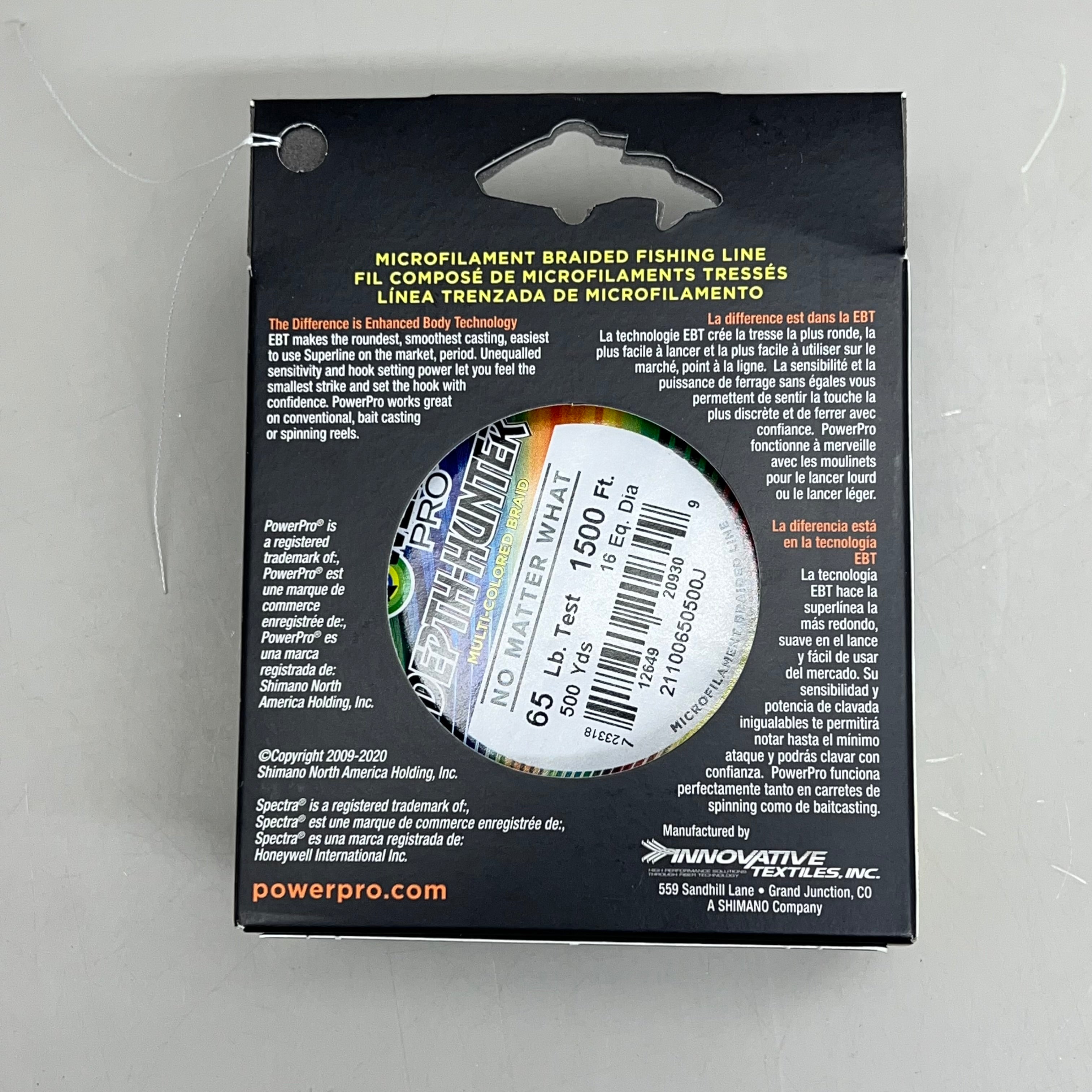 POWER PRO Microfilament Braided Fishing Line 65lbsx1500FT Multicolor 21100650500